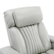270° Power Swivel Recliner Home Theater Chair With Hidden Arm Storage, LED Light, Cup Holder, And Tray Table