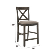 Martha II - 7 Pieces Counter Height Dining Room Set - Gray