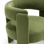 Accent Chair for Living Room, Velvet Comfy Single Sofa Chair Mid-Century Modern Armchair Wooden Legs for Bedroom Office Reading