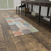 Eden Modern Color Block, Ivory/Brown/Blue