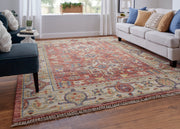 Fillmore Transitional Medallion, Red/Ivory/Gold