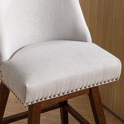 Counter Height Swivel Barstools, 26'' H Seat Height Upholstered Bar Stools (Set of 2), Fabric