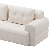 Modular Sectional Sofa Couch with Chaise, Full-Foam Structure, Compression Packaging Design, Woven Texture Upholstery, Oversized Modern Sofa for Living Room