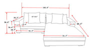 Luxe - Oversized 2 Piece Sectional Couches For Living Room, L Shaped Sofa With Chaise