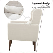 Modern Accent Chair Upholstered Foam Filled Living Room Chairs Comfy Reading Chair Mid-Century Modern Chair With Fabric Lounge Arm Chairs Armchair For Living Room Bedroom