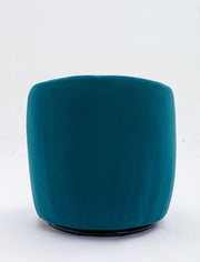 Swivel Accent Armchair Barrel Chair With Powder Coating Metal Ring