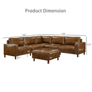 Modern Luxury Sectional Sofa Modular Couch Quality Upholstery Breathable PU Leather Couch Corner Sofa,Brown (This SKU=W1097S00266)