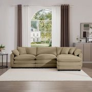 Oversized Modular Cushion Sofa With Ottoman, Low Back, Deep Seating Sofa Set