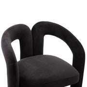 Contemporary Designed Velvet Fabric Upholstered Accent/Dining Chair /Barrel Side Chairs Kitchen Armchair for Living Room set of 2 (Black Velvet)