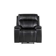 GARY BLACK LEATHER 3 PIECE POWER CONSOLE RECLINING LOVESEAT,SOFA AND RECLINER