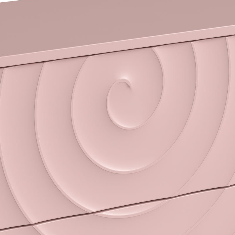 6 Drawer Dresser for Bedroom, 46.5' Wide Modern Large Chest of Drawers with Handle Free & Ripple Design,Wooden Clothes Storage Organizer for Closet, Nursery, Living Room, Apartment,Pink