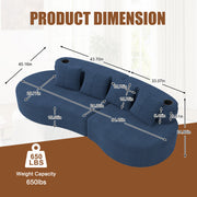 Modern Curved Sectional 3 Seat Minimalist Elegant Half Moon Sofa Compressed Modular Sectional Sofa for Living Room, Office, Apartment