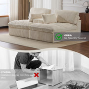 Double Chaise Lounge Chair, Oversized Upholstered Sleeper Cloud Couch