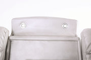 Power Reclining Sectional Couch Light Taupe Leatherette Sofa Corner Wedge Chairs Console Living Room Furniture Recliner L-Shaped Sectional