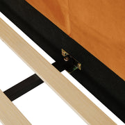 Full Size Velvet Upholstered Floor Bed, Pumpkin Orange