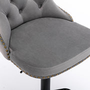 Swivel Barstools Adjusatble Seat Height, Modern Upholstered Bar Stools With Backs Comfortable Tufted For Home Pub And Kitchen Island (Set of 2)
