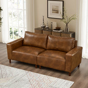 Big Loveseat for Living Room,Apartment,Upholstered Breathable Faux Leather PU Couch,Loveseat Brown (This SKU=W1097S00254)