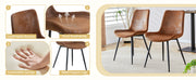 Scalable dining table and chair set, 59-71 inch pull-out table, 4-piece set of Comfortable Technology-Fabric Brown Chairs With Curved Widened Cushion Design.Suitable for dining rooms,office,etc.