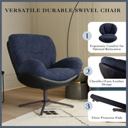 360° Swivel Office Chair, No Wheels