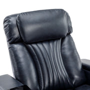 270° Power Swivel Recliner Home Theater Chair With Hidden Arm Storage, LED Light, Cup Holder, And Tray Table
