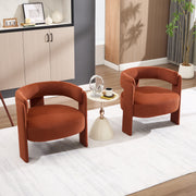 Accent Chair for Living Room, Velvet Comfy Single Sofa Chair Mid-Century Modern Armchair Wooden Legs for Bedroom Office Reading