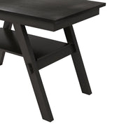 TOPMAX 6-Piece Wood Counter Height Dining Table Set with Storage Shelf, Kitchen Table Set with Bench and 4 Chairs,Rustic Style,Espresso+Beige Cushion (old sku: N717S000257AAP)
