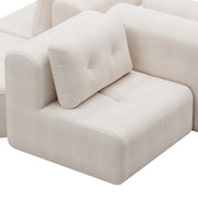 Modular Sectional Sofa Couch with Chaise, Full-Foam Structure, Compression Packaging Design, Woven Texture Upholstery, Oversized Modern Sofa for Living Room