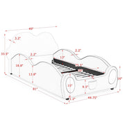 Cute Cloud Shape Bed With Guardrails Cartoon Design, Storage Pocket