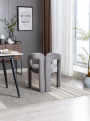 Contemporary Designed Velvet Fabric Upholstered Accent/Dining Chair /Barrel Side Chairs Kitchen Armchair for Living Room set of 2 (Gray Velvet)
