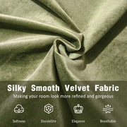 California King Size Upholstered Bed Frame With Velvet Fabric And Curve Design Thick Headboard, Solid Wood Legs, Olive Green (old sku N757P411871V)