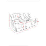 IAN CHARCOAL 3PC POWER SOFA, LOVESEAT AND RECLINER SET