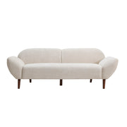Cloud Haven 83.75 in. Curved 3 Seater Modern Upholstered Chenille Sofa,Beige