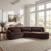 Modern Curved Sectional Sofa with High-Density Fully Compressed Sponge and Chaise Lounge, 3-Piece Set, Fully Assembled Right Hand Facing, Perfect for Living Room, Lounge