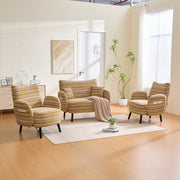 Modern style two-seater sofa with ultra-comfortable armrests, armrest pillows, and storage pockets, deep-seated two-seater sofa, comfortable modern sofa for bedroom, small spaces, apartments, and offi