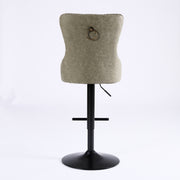 A&A Furniture,Aged and Retro PU Swivel Barstools Adjusatble Seat Height from 26-33 Inch, Modern Bar Stools with Backs Comfortable Tufted for Home Pub and Kitchen Island (Olive Green,Set of 2)