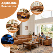 Power Recliner Sectional Sofa with Bluetooth Speakers, L-Shaped Living Room Furniture Set with Wireless Charging, LED Lights, Storage Console & Cup Holders, Living Room Furniture