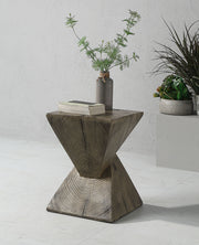 Zahi Weathered Oak Finish Accent Table