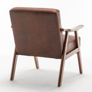 Mid-Century Modern Wingback Accent Chair with Solid Wood Frame and Extra-Thick Backrest – Lounge Chair for Living Room, Bedroom, or Reading Room