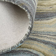 Amira Transitional Abstract, Blue/Ivory/Green