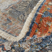 Kaia Transitional Floral & Botanical, Blue/Orange/Ivory