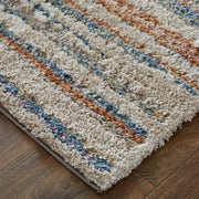 Mynka Transitional Stripes, Ivory/Blue/Orange