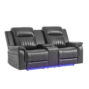 IAN CHARCOAL 3PC POWER SOFA, LOVESEAT AND RECLINER SET