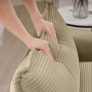 Modern Oversized Modular Cushion Sofa With Ottoman, Low Back, Deep Seating Sofa Set
