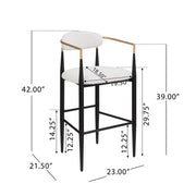 Upholstered Bar Stools With Backs For Kitchen Island (Set of 2) - Beige