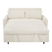 Pull-Out 2 Seat Modern Sleeper Sofa With 2 Throw Pillows And USB Ports