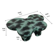 Modern Coffee Table Faux Travertine Textured for Livingroom/Office,Green + Black