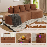 Modern Curved Sectional 3 Seat Minimalist Elegant Half Moon Sofa Compressed Modular Sectional Sofa for Living Room, Office, Apartment