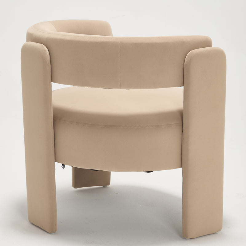 Accent Chair for Living Room, Velvet Comfy Single Sofa Chair Mid-Century Modern Armchair Wooden Legs for Bedroom Office Reading