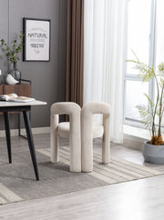 Contemporary Designed Velvet Fabric Upholstered Accent/Dining Chair /Barrel Side Chairs Kitchen Armchair for Living Room set of 2 (Beige Velvet)