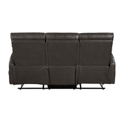 Reclining Sofa Set 3pcs Espresso Faux Leather Sofa Loveseat Chair Side Pockets Plush Foam Comfort Modern Wall-Hugger Design Living Room Furniture